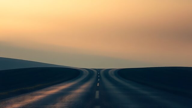 Abstract crossroads with two diverging paths, representing a metaphorical choice in a minimalist landscape.