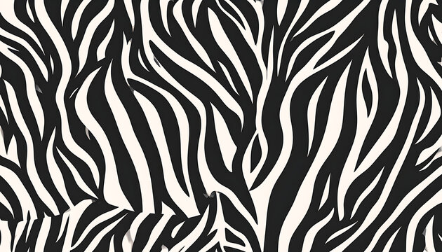 abstract zebra stripe pattern, bold black and white animal print, seamless natural texture