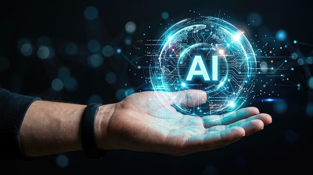 Innovative ai technology demonstration digital space conceptual image futuristic environment close-up view artificial intelligence impact on society