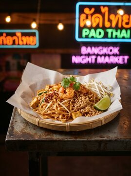 Gourmet presentation of Pad Thai