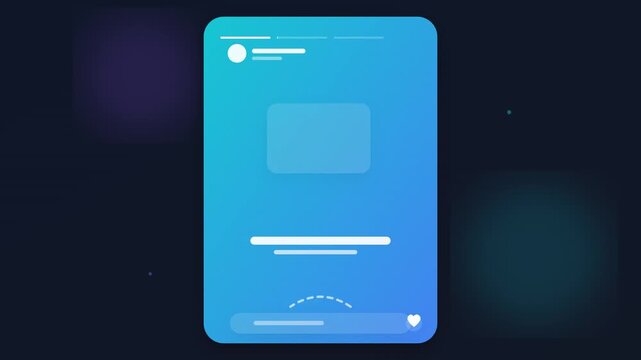Social media stories interface mockup animation loop, smartphone UI UX carousel slider layout transitions, colorful pink blue orange profile status screen stock video clip