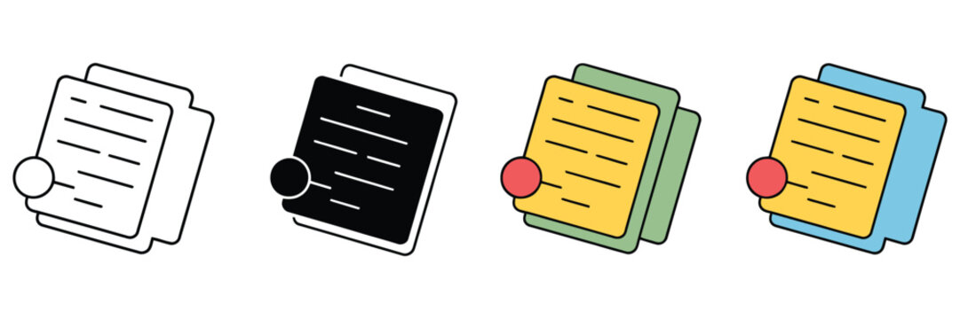 sticky note icon vector, yellow post it memo symbol for reminders, office tasks, creative brainstorming and school stationery set. vector illustration for productivity tools, organization systems