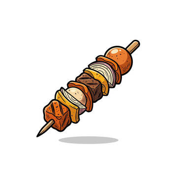 Kebab skewer vector illustration