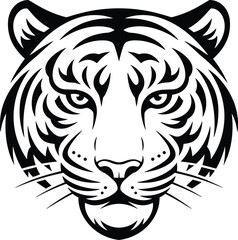 Obraz premium Tribal Tiger Face Tattoo Design Vector Illustration