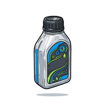 Motor oil bottle vector illustra