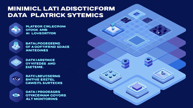 Isometric ai platform stack diagram with data layers and analytics tools minimal flat design