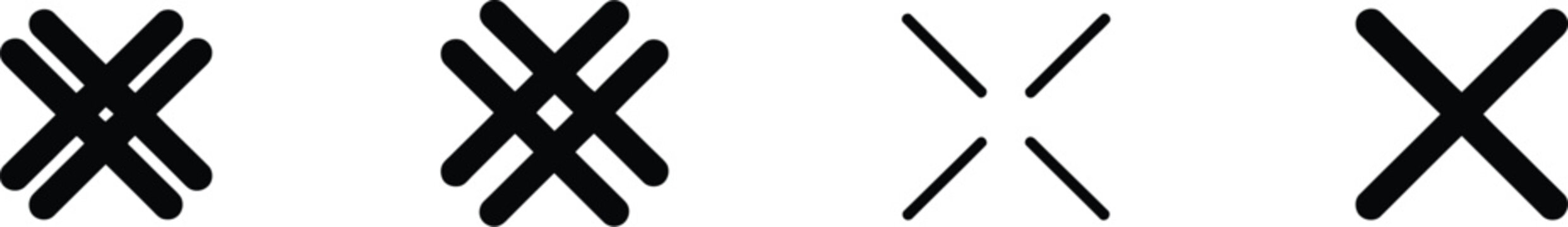Close Vector Icon Isolated on White Background Featuring Delete, Remove, Cancel, and Exit Symbol.