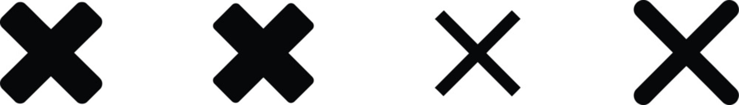 Close Vector Icon Isolated on White Background Featuring Delete, Remove, Cancel, and Exit Symbol.