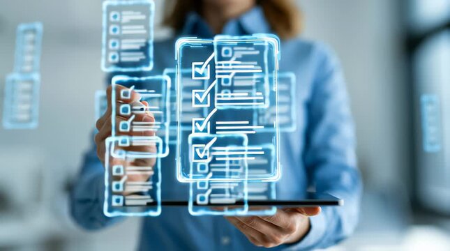 Demonstration of digital task management using a smart device in an office environment