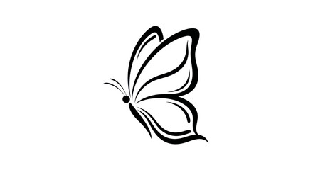 Minimalist Butterfly Line Art Vector © raigen