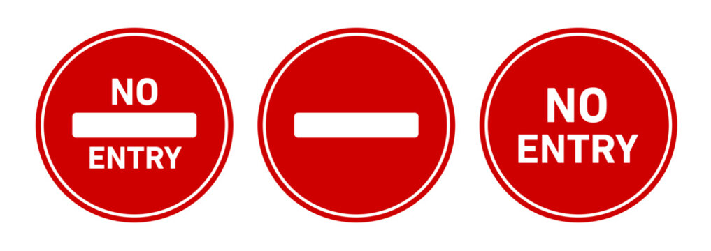 No entry road sign pack. vector illustrations designs