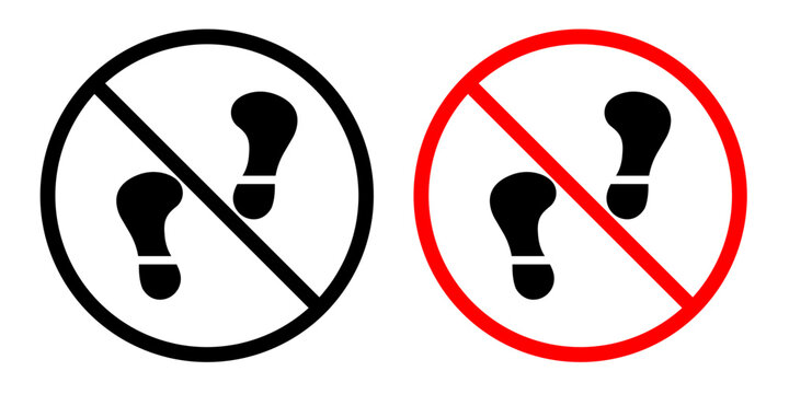 No foot print sign pack. vector illustrations designs