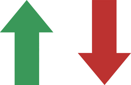 Green arrow pointing up and red arrow pointing down icons