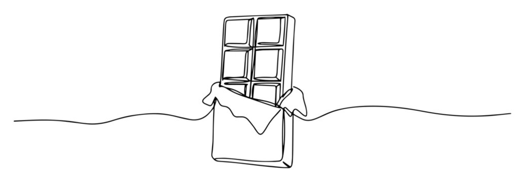 standing chocolate bar in wrapper creative abstract line art in monochrome minimalist vector design