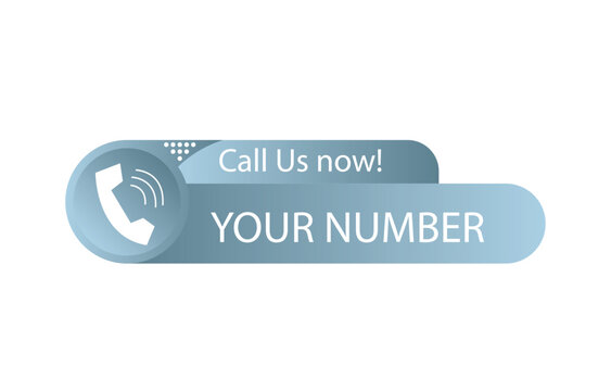 Modern Blue Call Now Button Banner Template with Phone Icon for Business Contact Information