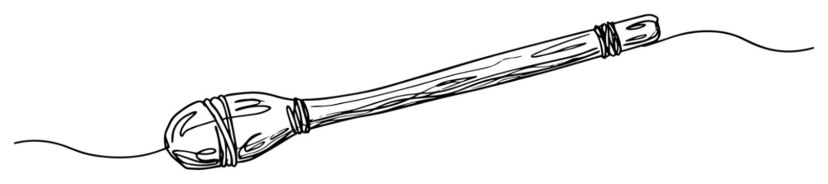 prehistoric club weapon graphic monoline illustration