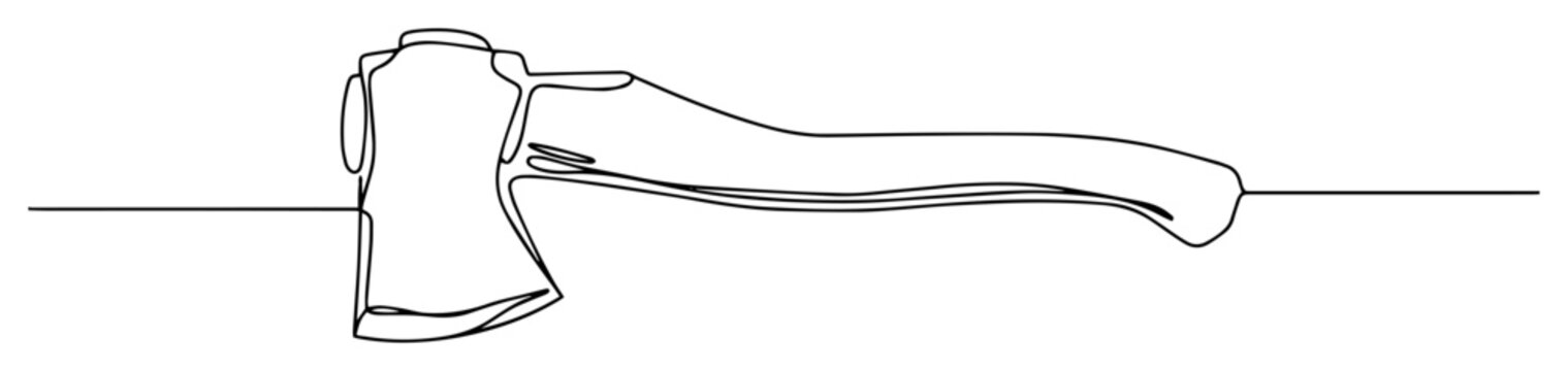stone axe head tool graphic monoline illustration