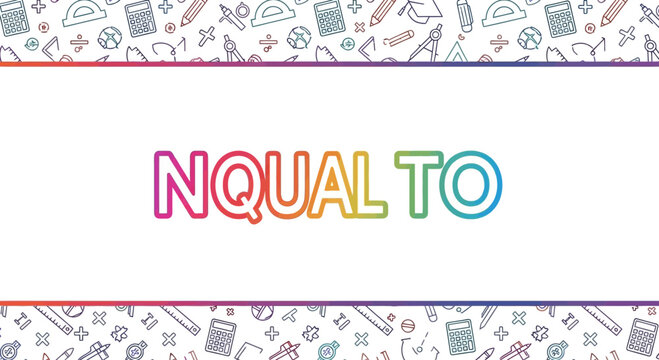 Equal Sign Concept, Math Symbols, Education, Learning, Rainbow Colors