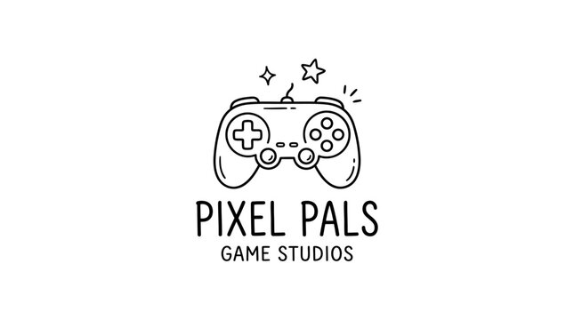 Pixel Pals Game Controller Logo Design.