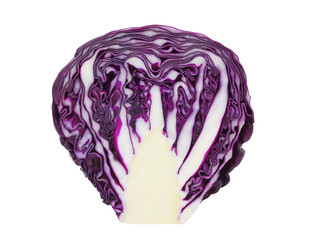 Fototapeta premium Slice of red cabbage isolated on transparent background. PNG
