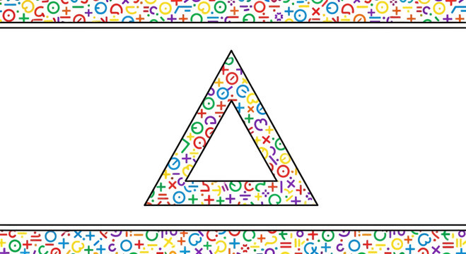 Abstract Geometric Triangle Pattern with Math Symbols