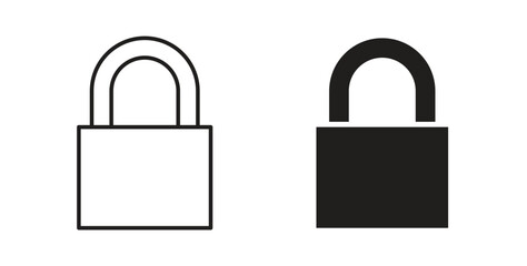 Lock icon linear pictogram. Editable Stroke. Isolated Vector Illustration. © rupa