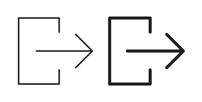 Log out icon linear pictogram. Editable Stroke. Isolated Vector Illustration.