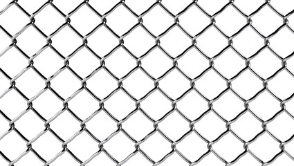 Shiny metallic chain link fence pattern, isolated on transparent background © Aliona