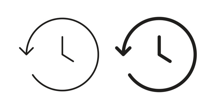 Past time icon linear pictogram. Editable Stroke. Isolated Vector Illustration.