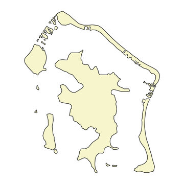 Bora bora island map symbol shape, travel web flat concept icon vector illustration .