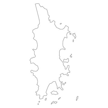 Phuket island map symbol shape, travel web flat concept icon vector illustration .