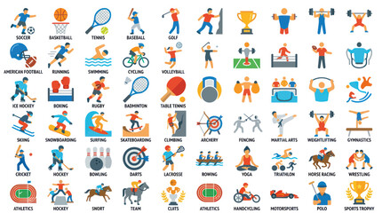 Sports Icons Collection: Diverse Activities and Equipment © rahma
