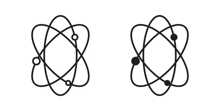 Physics icon linear pictogram. Editable Stroke. Isolated Vector Illustration.