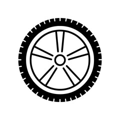 Fototapeta premium Minimal tire icon with clean tread pattern and circular geometry. Modern flat SVG design ideal for automotive apps, garages, transportation, and vehicle maintenance.