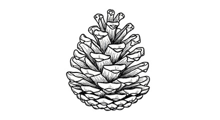 Hand Drawn Pine Cone Vector Illustration © winih