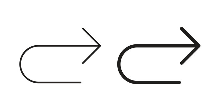 Redo icon linear pictogram. Editable Stroke. Isolated Vector Illustration.