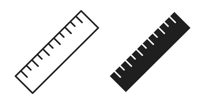 Ruler icon linear pictogram. Editable Stroke. Isolated Vector Illustration.
