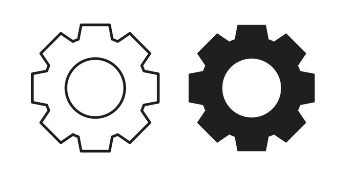 Settings icon linear pictogram. Editable Stroke. Isolated Vector Illustration.