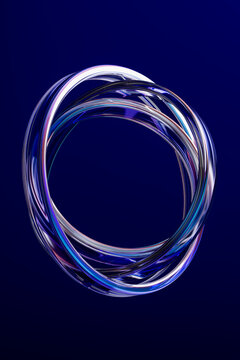 3D circular glass loop with luminous digital ring