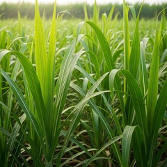 Obraz premium Green grass field with blades