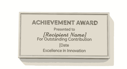 Fototapeta premium Achievement Award Certificate Template for Excellence in Innovation and Outstanding Contribution
