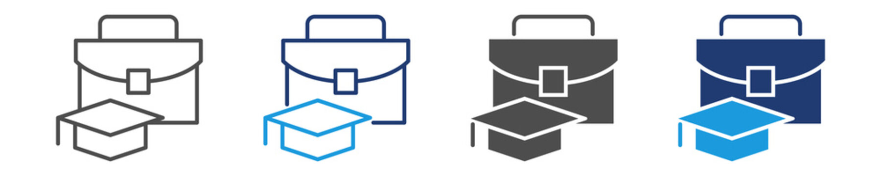 internship icon set multiple style