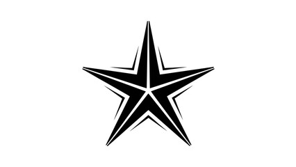 Obraz premium Minimalist Black Star Graphic Icon on White Background