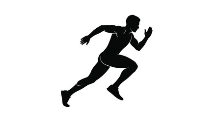 Obraz premium Running man silhouette on transparent background high quality