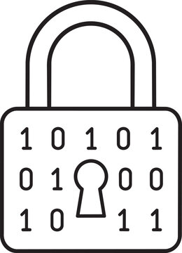 Padlock with binary code on secure lock