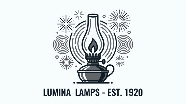 Vintage kerosene lamp with flame 1.