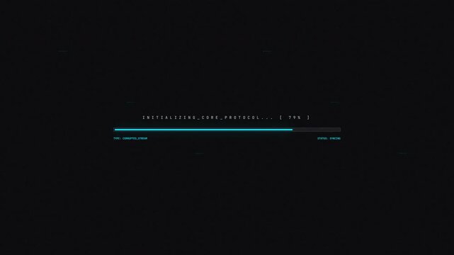 Sleek digital interface displaying core system initialization and data loading progress, presenting a modern, clean user experience with a futuristic aesthetic on a dark background