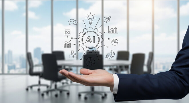 Ai business automation dashboard concept artificial intelligence for process optimization