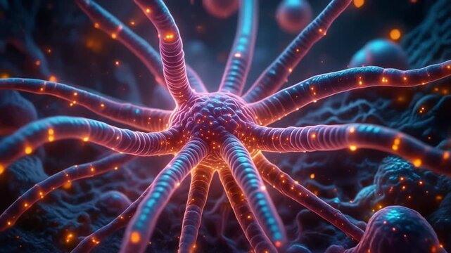 Centrosome organizing microtubule fibers in cellular environment