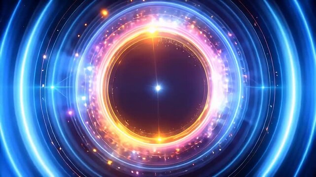 Cosmic Energy Background with Glowing Light Ring in Deep Space